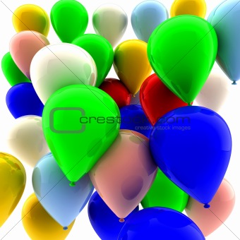 Many colored balloons