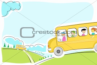 school bus on  way