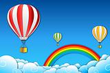parachute with rainbow