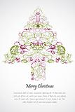 floral merry christmas card
