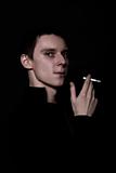 portrait of a young man with cigarette  