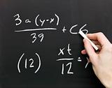 Mathematics on a blackboard
