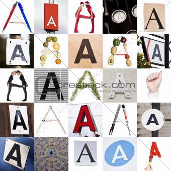 Collage of Letter A