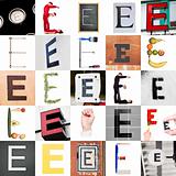 Collage of Letter E