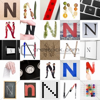 Collage of Letter N
