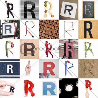 Collage of Letter R