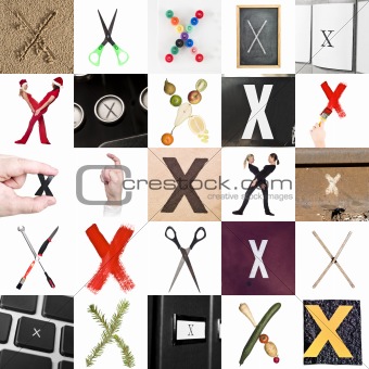Collage of Letter X