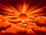 Vector sunburst. sunset on cloud. EPS 8
