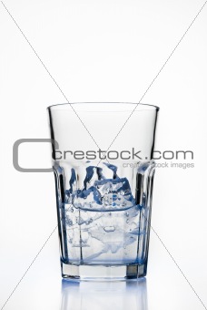 Glass with ice cubes 