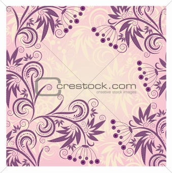 vector background with violet floral ornament