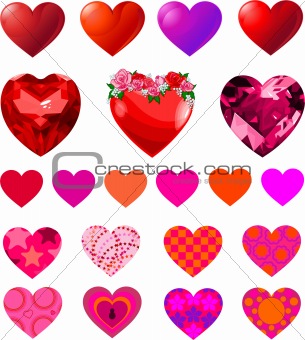 Set of Different Hearts
