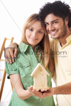 young couple and new home