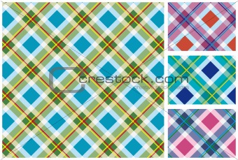 Set of vector scottish style textile background