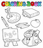 Coloring book with school images 1