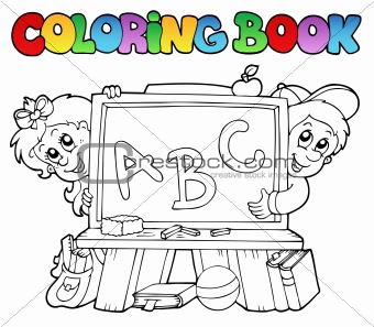 Coloring book with school images 2