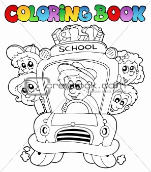 Coloring book with school images 3