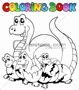 Coloring book with young dinosaurs