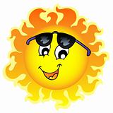 Cute funny Sun with sunglasses