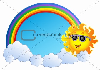 Rainbow with Sun and clouds