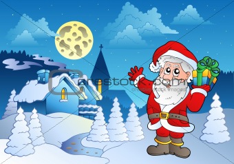 Santa Claus near small village 1