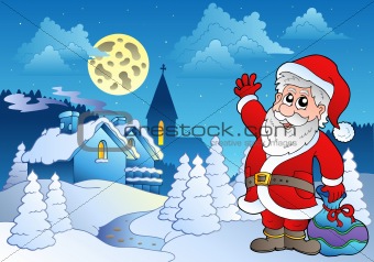 Santa Claus near small village 2