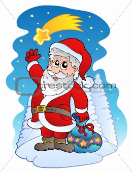 Santa Claus with comet