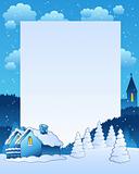 Winter frame with small village
