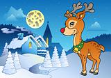 Young Christmas reindeer outdoor 2