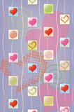 Abstract background with hearts and spiral