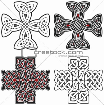 Set of celtic design elements crosses