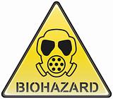Biohazard gas mask vector triangle hazardous sign