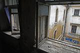 window in abandoned house