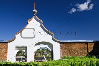 Gates to ancient Russian orthodox monastery