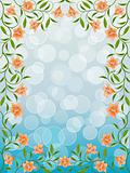 Floral frame with a lily. Vector illustration.