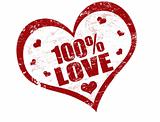 100% love stamp
