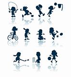 Kids sports silhouettes