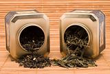 Dry green tea