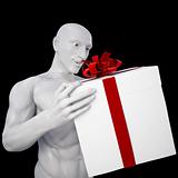 man with gift