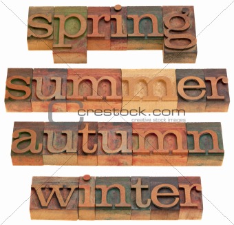 spring, summer, autumn and winter