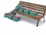 gifts on bench