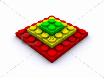 3d building block pyramid
