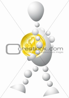 Man with golden coin