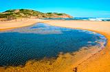 view of Binimela beach in Menorca, Balearic Islands, Spain