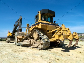yellow big excavator