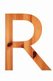wood alphabet R