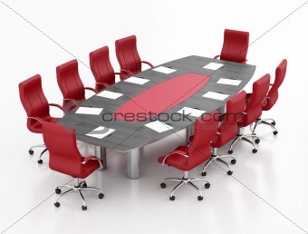 red and black meeting table