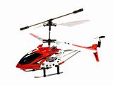Model radio-controlled helicopter isolated on a white background 
