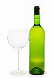 Wine and glass isolated on the white background