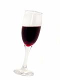 Red wine in a glass isolated on white background 