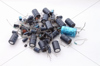 Assorted electronics components.